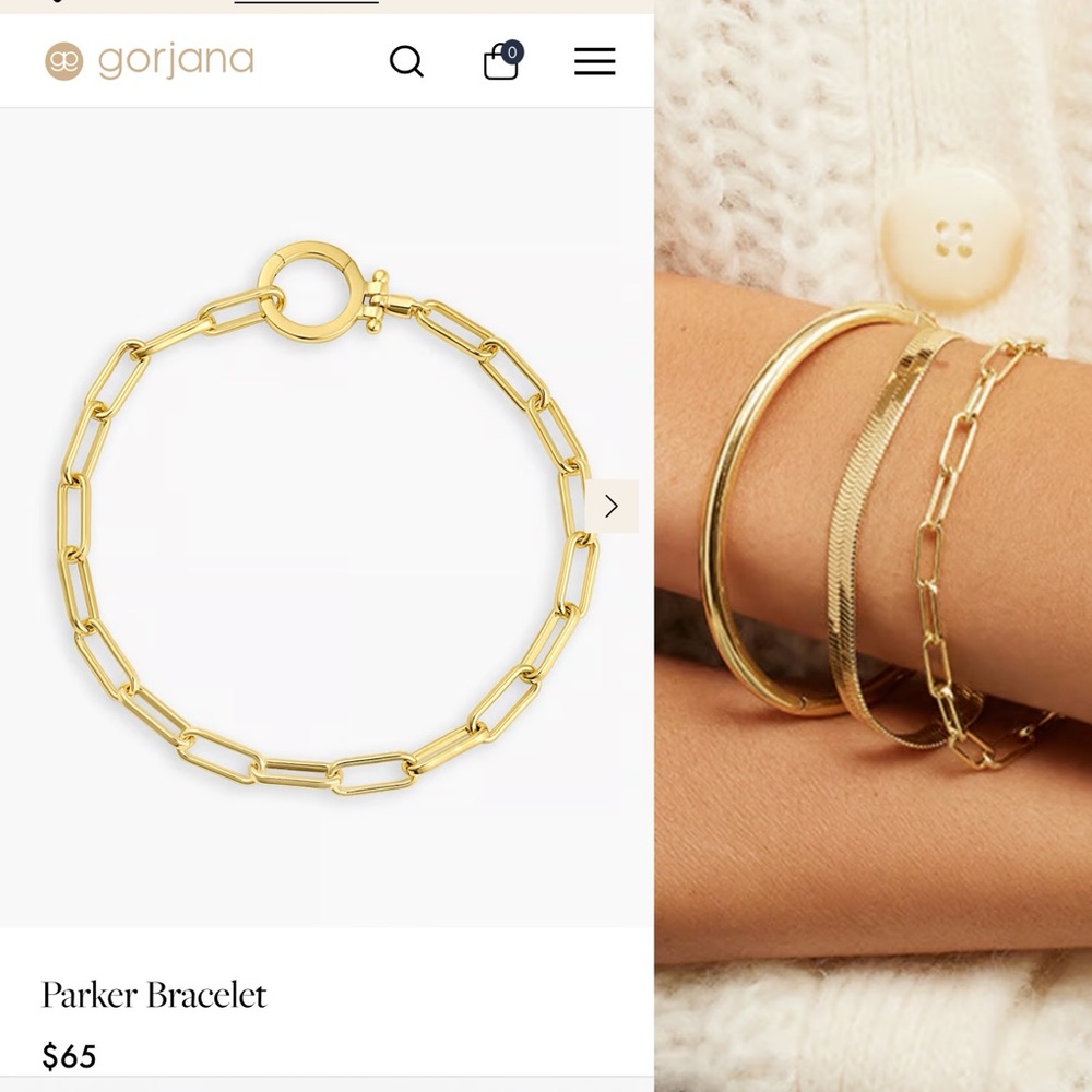 Gorjana Parker Bracelet gold & Dust Bag NWOT